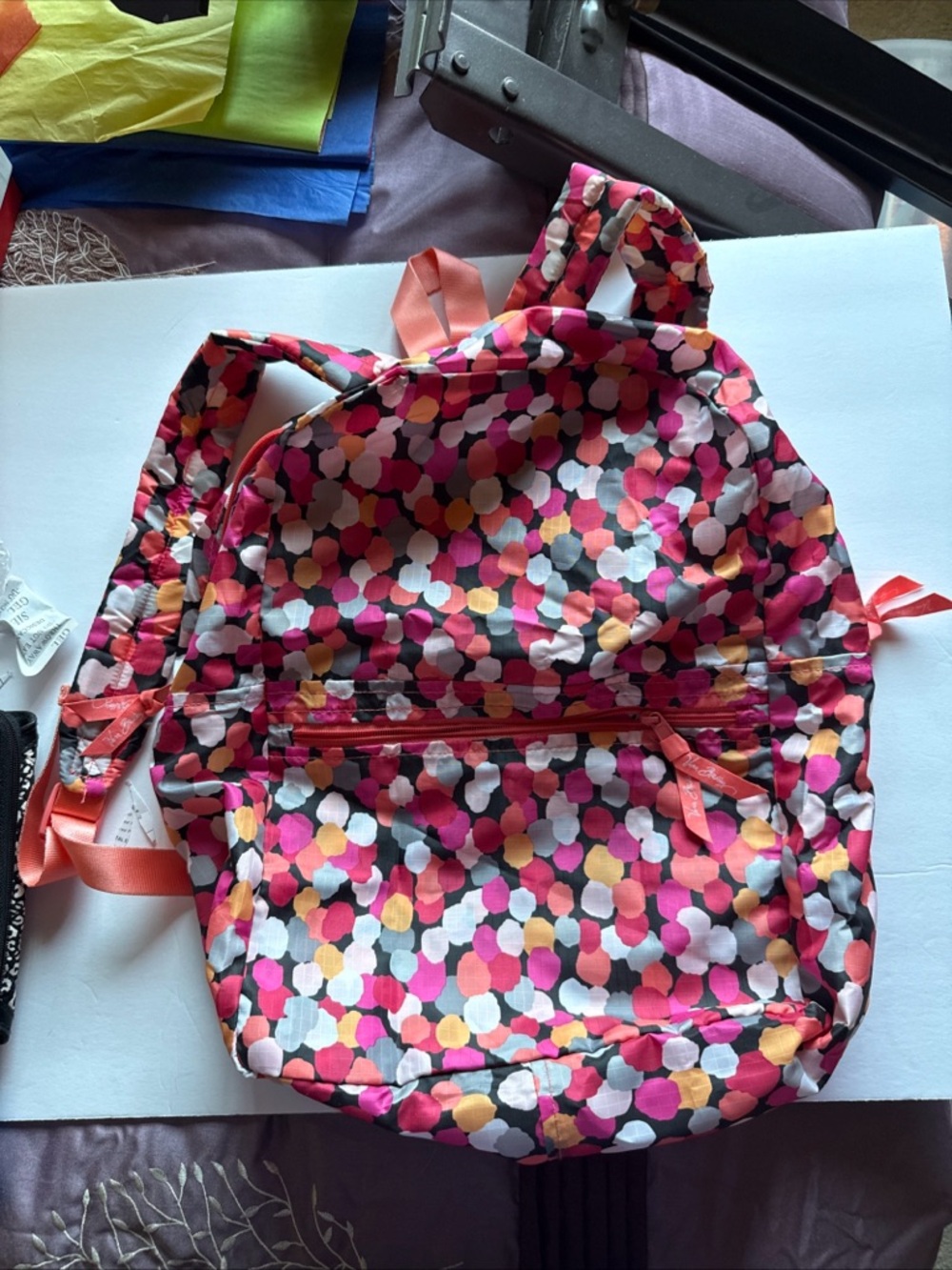 Vera Bradley FUN Confetti Patterned Women's Backpack NEW! - Picture 3 of 7